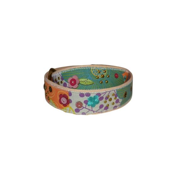 Fossil Canvas and Leather Appliques Woman Belt - Picture 4 of 5